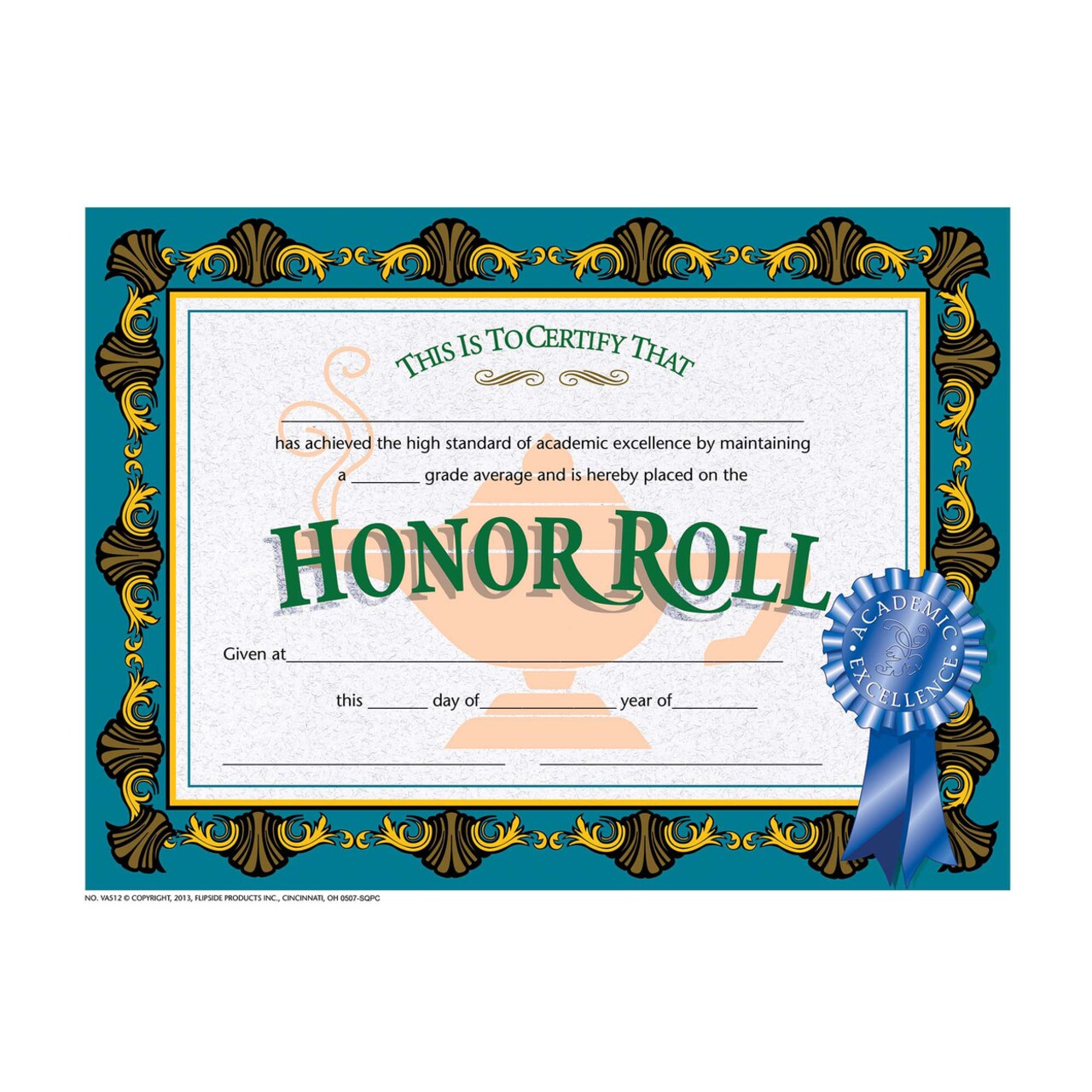 Flipside Products Office, School, Home, College Honor Roll Certificates Pack of 5